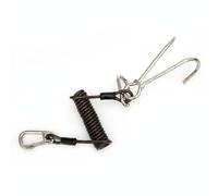 Qianly Diving Buoyancy Jacket Scuba Double Hook Spring Attachment Coiled Lanyard Stainless Steel With TPU Cover Suitable for Divers Accessory Organization, Black, One Size