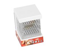 Qianly Dollhouse Cake Display Cabinet Miniature Food Display Cabinet Breakfast Display Storage Cabinet Simulated Furniture Made of PP for Miniature Dollhouse, White