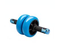 Qianly Double Wheel Core Roller Beginner Friendly Bearing Core Roller Sturdy Fitness Equipment for Beginners, Blue Silent Wheel, Rubber Handle, With Thickened Kneepad