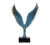 Qianly Eagle Statue Resin Sculpture Opening Gift Living Room Spread Its Wing Ornament Bird Figurine for Fireplace Shop Hotel Bar, Blue