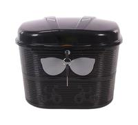 Qianly Electric Bike Basket Front Mounted Bicycle Basket with Lock with Lid Container Storage Box for Cycling Outdoor Bicycling, Black Gray