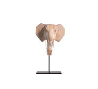 Qianly Elephant Head on Stand Sculptural Elephant Figurine with Stand Modern Decor for Art Collectors, Entryway, Tv Cabinet