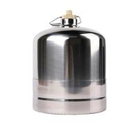 Qianly Empty Gas Cylinder Portable Gas Container Stainless Steel Refillable Canister Double Valve Leakproof Switch Suitable for Camping Hiking Fishing P, 3L