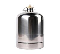 Qianly Empty Gas Cylinder Portable Gas Container Stainless Steel Refillable Canister Double Valve Leakproof Switch Suitable for Camping Hiking Fishing P, 4L