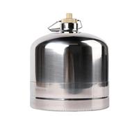 Qianly Empty Gas Cylinder Portable Gas Container Stainless Steel Refillable Canister Double Valve Leakproof Switch Suitable for Camping Hiking Fishing P, 2.2L