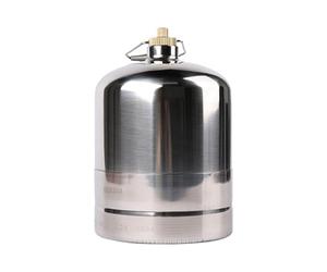 Qianly Empty Gas Cylinder Portable Gas Container Stainless Steel Refillable Canister Double Valve Leakproof Switch Suitable for Camping Hiking Fishing P, 1.35L