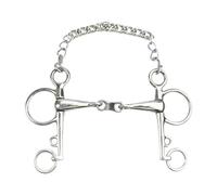 Qianly Equestrian Horse Bit French Link Curb Bit Snaffle Bit Stainless Steel With Curb Chain And Long Shanks For Leveraged Control And Flexible Mouth Feel , 125