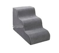 Qianly Foam Pet Stairs Removable Washable Three-Step Foam Step Dog Stairs Lightweight Soft Pet Steps for Injured Pets, Black Gray
