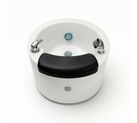 Qianly Foot Bath Basin with Footrest Comfortable Acrylic Pedicure Tub Sl loor Mount Foot Spa Bath for Nail Studios, K02 UK Plug