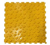 Qianly Foot Textured Interlocking Floor Tile Non-Slip for Kids, Stone Yellow