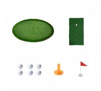 Qianly Golf Buoyant Putting Green Practice Mat Putting Surface Golf Aid Flag Artificial Grass EVA Easy Setup suitable for pool games backyard practice casual training