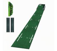 Qianly Golf Putting Mat Portable Putting Mat with Alignment Markers Foldable Golf Practice Tool for Golfers, Home