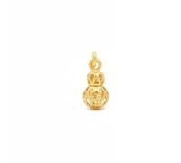 Qianly Gourd Charm Compact Gourd Necklace Pendant Versatile Jewelry Finding for Crafters, Craft Projects, Sand Gold Hollow Lucky Gourd Pendant