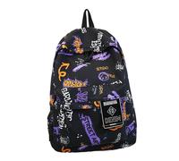 Qianly Graffiti Backpack Multi-Pocket Carry-on Backpack for Boys Men Girls Hiking Work, Black