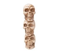 Qianly Halloween Decor Stacked Cranium Sculpture Gothic Style Collection Piece for Home Display
