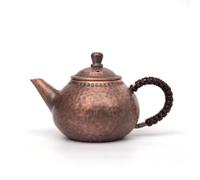 Qianly Hammered Copper Teapot Compact Copper Kettle Handcrafted Hammered Kettle for Home Kitchen, Display Shelf, 240ml, Antique Style