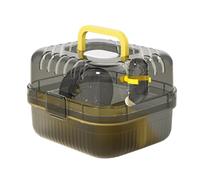 Qianly Hamster Cage Small Animal Travel Case House Clear Pets Supplies Carry Case Habitat for Bunny Sugar Glider Mice Guinea Pigs, yellow