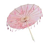 Qianly Handmade Oriental Oil Paper Parasol for Women Silk Umbrella for Village Scenery, Style A