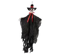 Qianly Hanging Skeleton Halloween Decoration Creepy Zombie Portable Haunted House Prop for Entrance Gate Patio Indoor and Outdoor, Groom