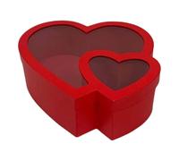 Qianly Heart Shaped Flower Gift Box Decorative with Lid for Flowers for Present Wife, Red