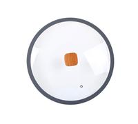 Qianly Heavy-duty Round Clear Replacement Lid, Glass Cover with Heat-resistant Silicone Rim, for Pans And, Multi, 30cm