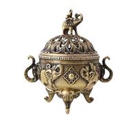 Qianly Incense Burner, Portable Alloy Incense Cone Holder Compact Home Decoration Elegant Table Ornament for Stick Cone Coil Incenses, Bedroom, Living Room, Elephant