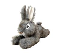 Qianly Interactive Dog Toy,Squeaky Plush Toy,Dog Chews Playing for Aggressive Chewers,Small and Medium Breed Puppy or Dogs, grey bunny