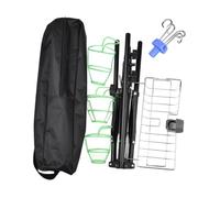 Qianly IV Stand with Adjustable Height, Foldable Stainless Steel Frame, Four Detachable Hooks, and Portable Design for Various Applications in, with Basket