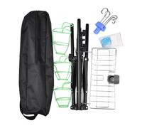 Qianly IV Stand with Adjustable Height, Foldable Stainless Steel Frame, Four Detachable Hooks, and Portable Design for Various Applications in, with Basket Siren
