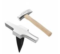 Qianly Jeweler's Pointed anvils Polished Surface T-Stake anvils Multi-Functional Goldsmith Tool for Goldsmiths, Metalsmiths, Studio, Workshop, Horn Anvil W Hammer
