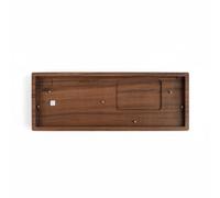 Qianly Keyboard Case For Mechanical Keyboard Shell Housing With Rounded Corners And DIY Assembly Brass Pillars Suitable For Typing And Home Workspace, Walnut Wood