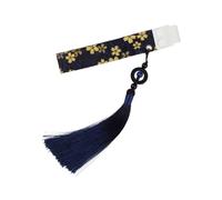 Qianly Keyboard Decorative Strap Traditional Pattern Keyboard Tassel Pendant Curved Fit Design Computer Accessory for Gaming Enthusiasts, Office, Blue, Sakura White Acc