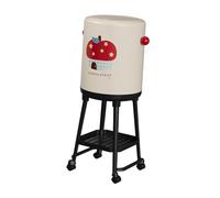 Qianly Kitchen Trash Can with Wheels And Legs. Large Capacity. Ideal for Recycling, Studying, Eating, Or Using The Bathroom, fruit house pattern