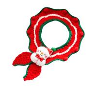 Qianly Knitted Cat Collar, Kitten Necklace Accessories, Handmade Adjustable Crochet Dog Collar, Christmas Cat Collar for, Snowman