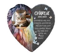 Qianly Memorial Garden Stone Bereavement Headstone Pet Loss Sympathy Gift Heaven Grave Marker Dog Headstone, Heart Style G