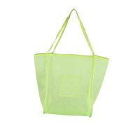 Qianly Mesh Beach Tote Bag Trendy Foldable for Holidays Hiking Street Summer Camping, Yellow