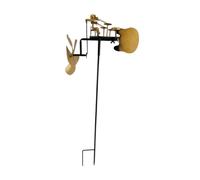 Qianly Metal Drummer Windmill Garden Decoration Easy to Install Art Wind Spinner Sculpture Stake for Courtyard Outdoor Yard
