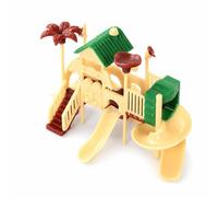 Qianly Mini Playground Slide DIY Craft Figure Embellishment Material Suitable for Outdoor Model Landscapes Dollhouse, 1:100 (37x65x45mm)