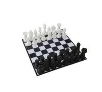 Qianly Miniature Chess Set Compact Miniature Chessboard with Chess Pieces 1:12 Scale for Photography Props, Dioramas, Tabletop Displays, Black White