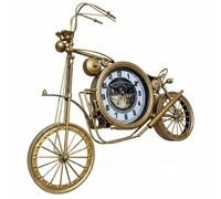 Qianly Motorcycle Wall Hanging Motorcycle Wall Clock Metal Wall Decor Iron Frame Vintage Dial Eye Catching Feature Industrial Suitable for living rooms cafes, Gold, 68 59 5cm