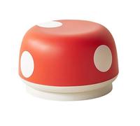 Qianly Mushroom Footstool Ottoman Step Stool Shoes Changing for Room Dorm Home, red