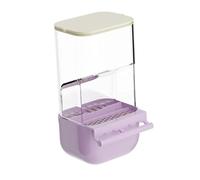 Qianly No Mess Bird Cage Feeder Food Container Anti Splashing Parrot Feeder with Perch Cage Accessories for Cockatiel Parrotlets, violet