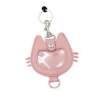 Qianly Pet Hair Storage Keychain Cat Shaped Keychain Collector Cute Charm Commemorative Pet Memorial Gift Ornament Handmade Keyring, Pink