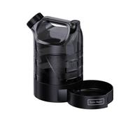 Qianly Portable Drinking Contain Dog Water Dispenser Bottle Feeder Container With Rotating Bowl Compact Travel Design Leak Resistant PET Suitable for camping, 2.5L Large Mouth