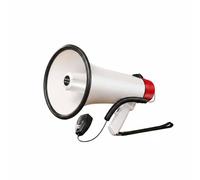 Qianly Portable Voice Amplifier Megaphone Speaker Loudspeaker With Strong Far Reaching Sound And Clear Speech Flexible Playback, 40W High Power Megaphone With Microphone And Charger Red/White