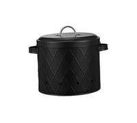 Qianly Potato Onion Garlic Pot, Vegetable Storage Tin with Lid, Food Storage Container Tin Outdoor Activities, Picnics, Slow Cooking, Camping, Black Style A