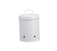 Qianly Potato Onion Garlic Pot, Vegetable Storage Tin with Lid, Food Storage Container Tin Outdoor Activities, Picnics, Slow Cooking, Camping, White Style C