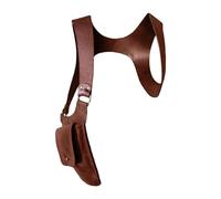 Qianly PU Leather Underarm Shoulder Bag, Multi Purpose Women Men Shoulder Wallet, Concealed Pack for Medieval Party Shopping, Red Brown