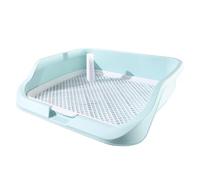 Qianly Puppy Toilet Raised Enclosure Dog Potty Easy to Clean Reusable Spots Potty Tray Pet Pee Toilet, Green