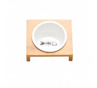 Qianly Raised Pet Feeding Station Easy to Clean Raised Cat Feeding Station with Graphic Bowl Dishwasher for Cats